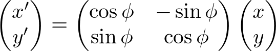 2D rotation in matrix form