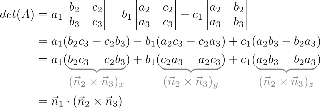 determinant A of 3x3 matrix