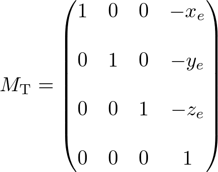 lookAt's translation matrix