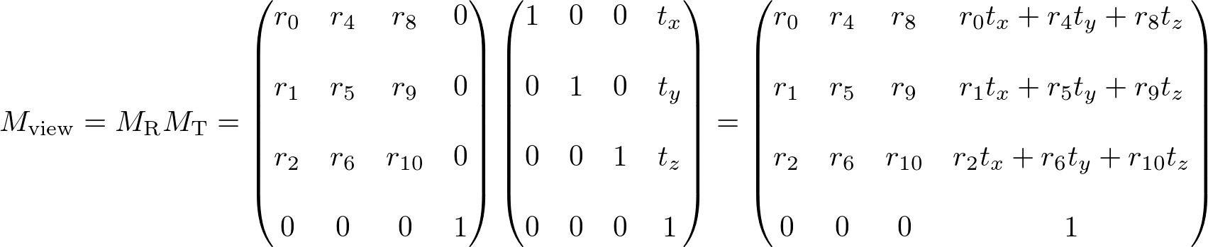 view matrix of lookAt