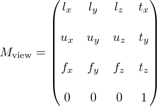 4x4 View matrix