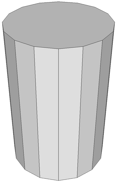 hexadecagonal prism