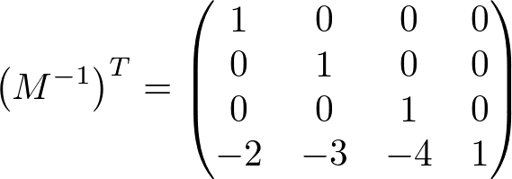 inverse transpose matrix