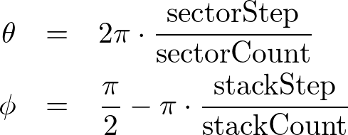 angles of per sector/stack