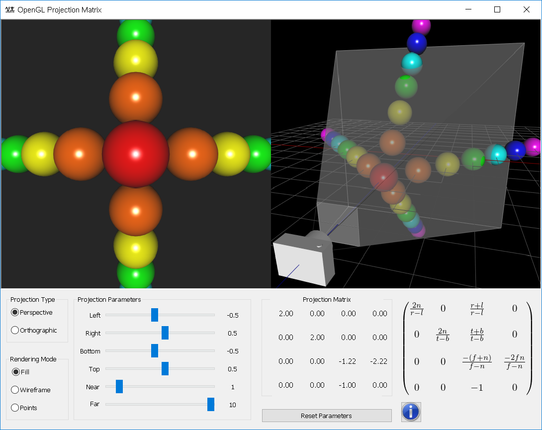 Example of OpenGL Projection Matrix