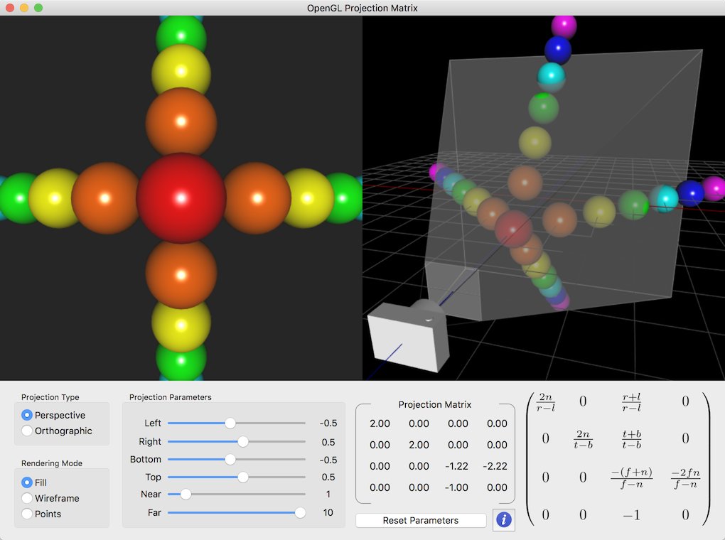 Example of OpenGL Projection Matrix