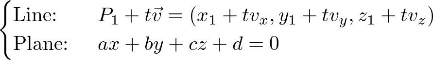 linear system of line and plane