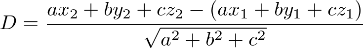 distance between plane and point