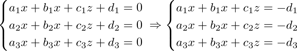 Linear System of 3 Planes