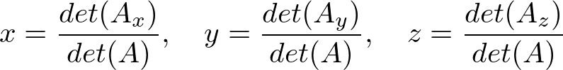 solution for intersection point of 3 planes