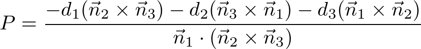 solution for intersection of 3 planes