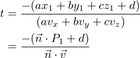 solution of intersection of plane and line