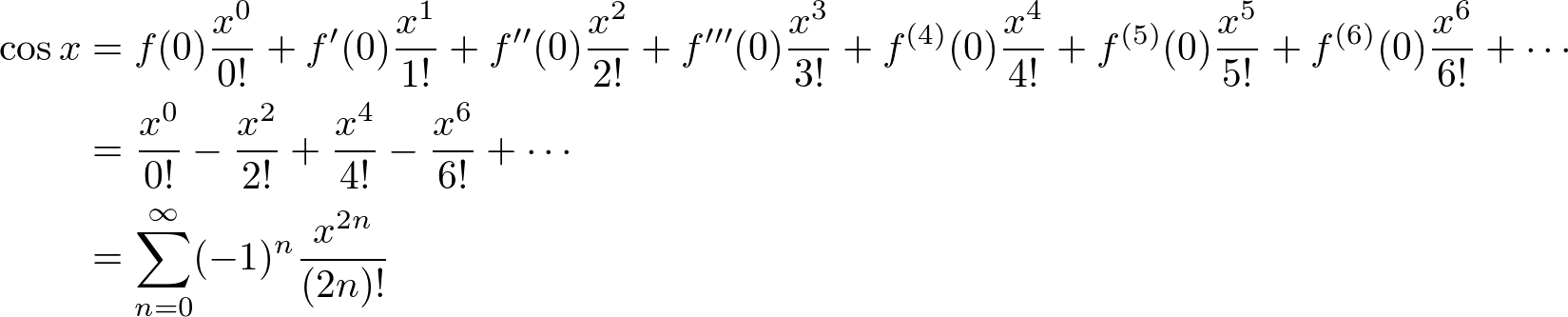 Maclaurin series of cos