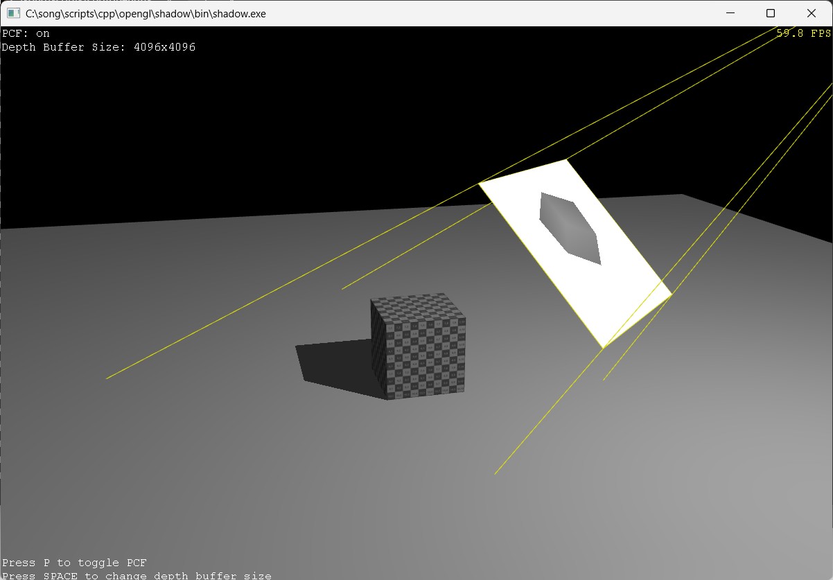 C++ example of shadow mapping