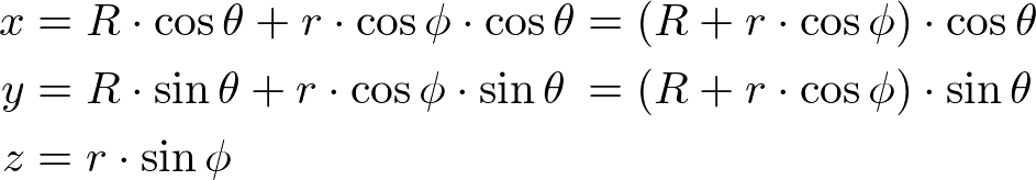 parametric equation of torus