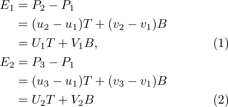edge vectors in tangent space