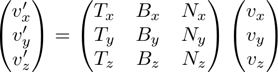 convert v to tangent space with TBN matrix